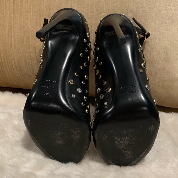 Tom Ford Black Crystal Studded Sandal - Picture 6 of 8